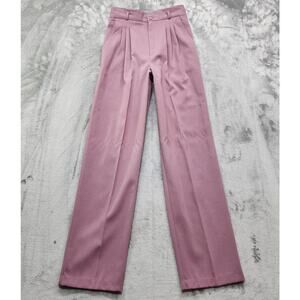 Vintage 70s Stringbean Pants Womens 11/12 Pink Purple Pleated High Rise Trousers
